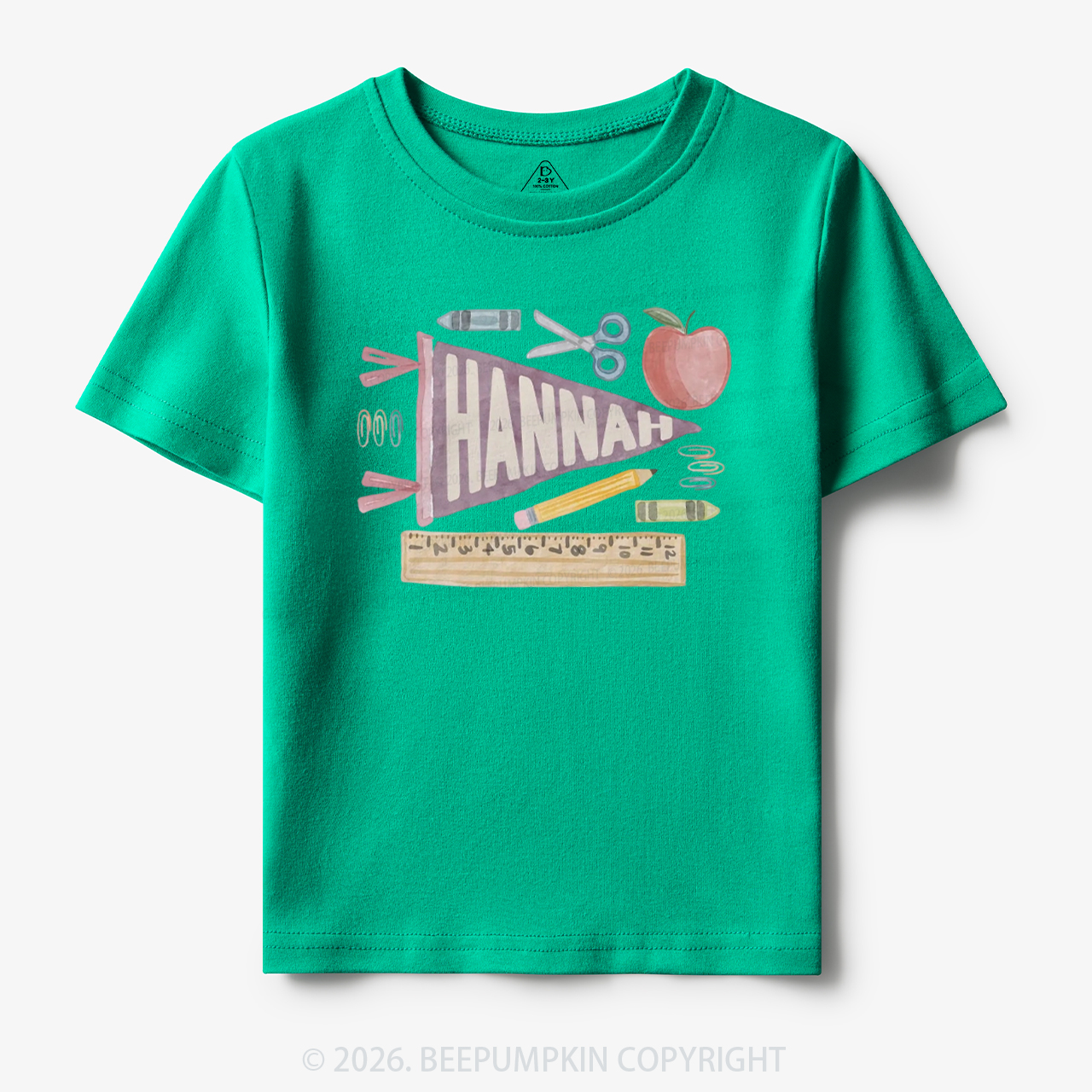 Personalized Name Pennant Back to School Toddler&Kid's Tees