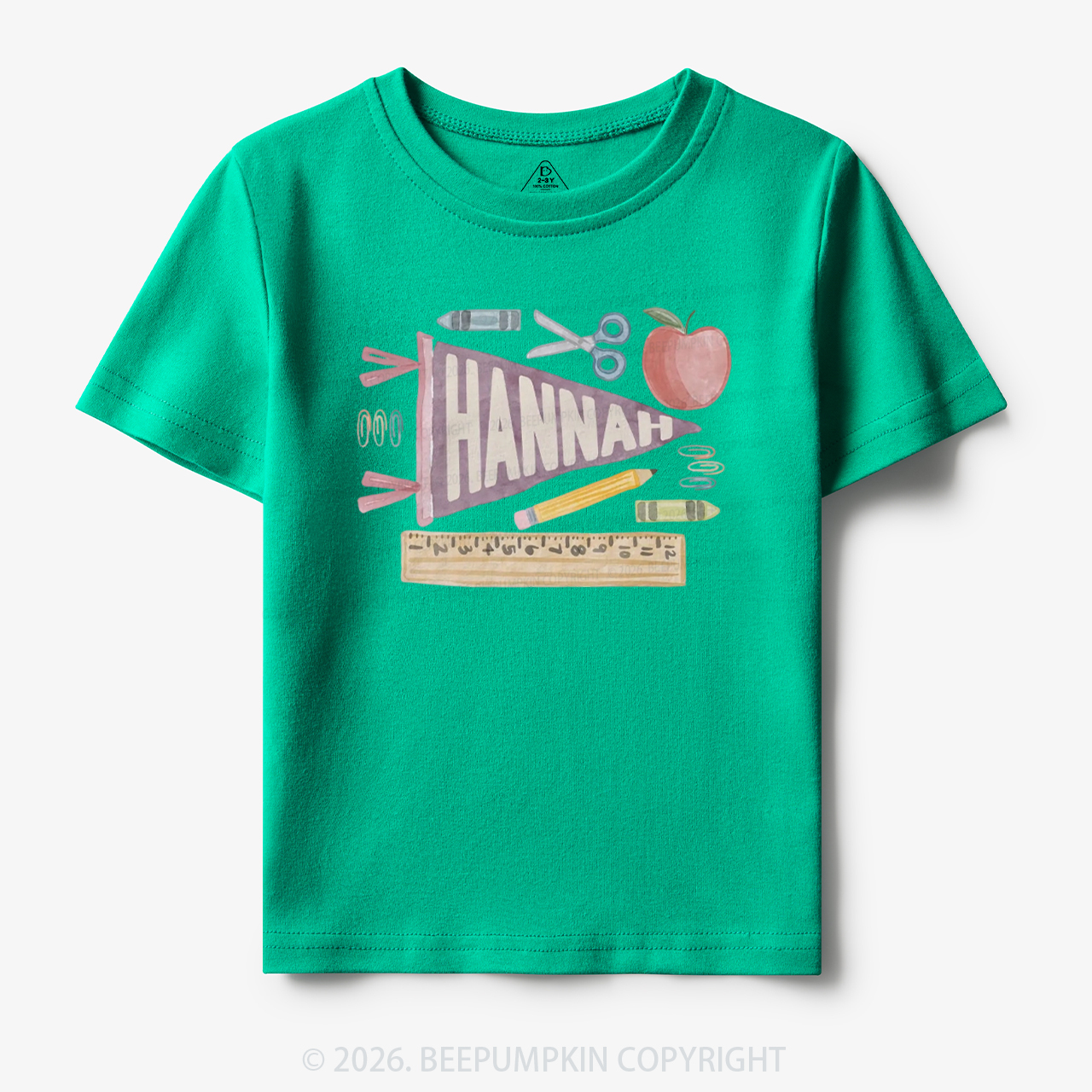 Personalized Name Pennant Back to School Toddler&Kid's Tees