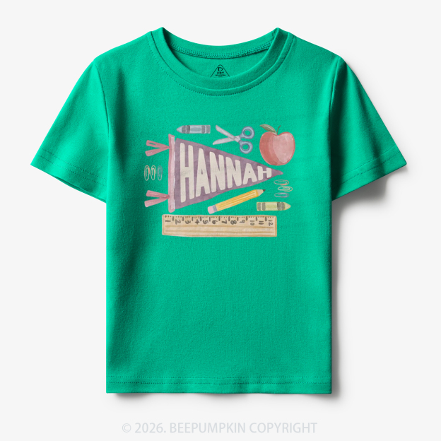 Personalized Name Pennant Back to School Toddler&Kid's Tees