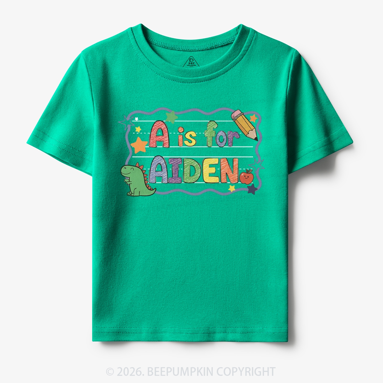 Personalized Name Dinosaur First Day of School Toddler&Kid's Tees