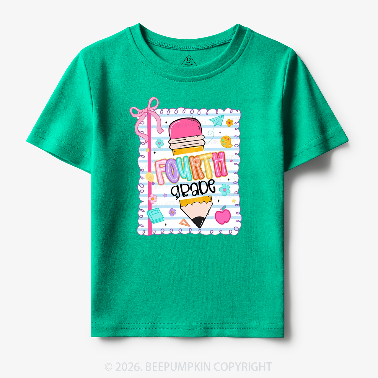 Back To School Pencil Coquette Bow Grades Toddler&Kid's Tees