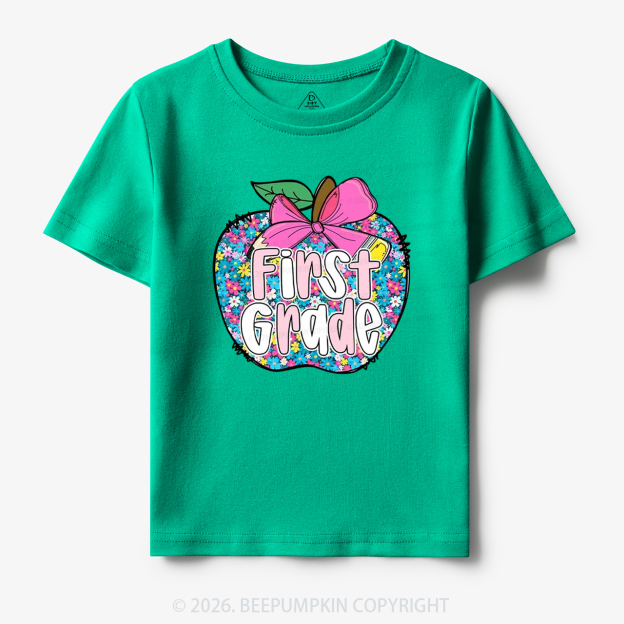 Preppy Back to School Coquette Retro Apple Toddler&Kid's Tees