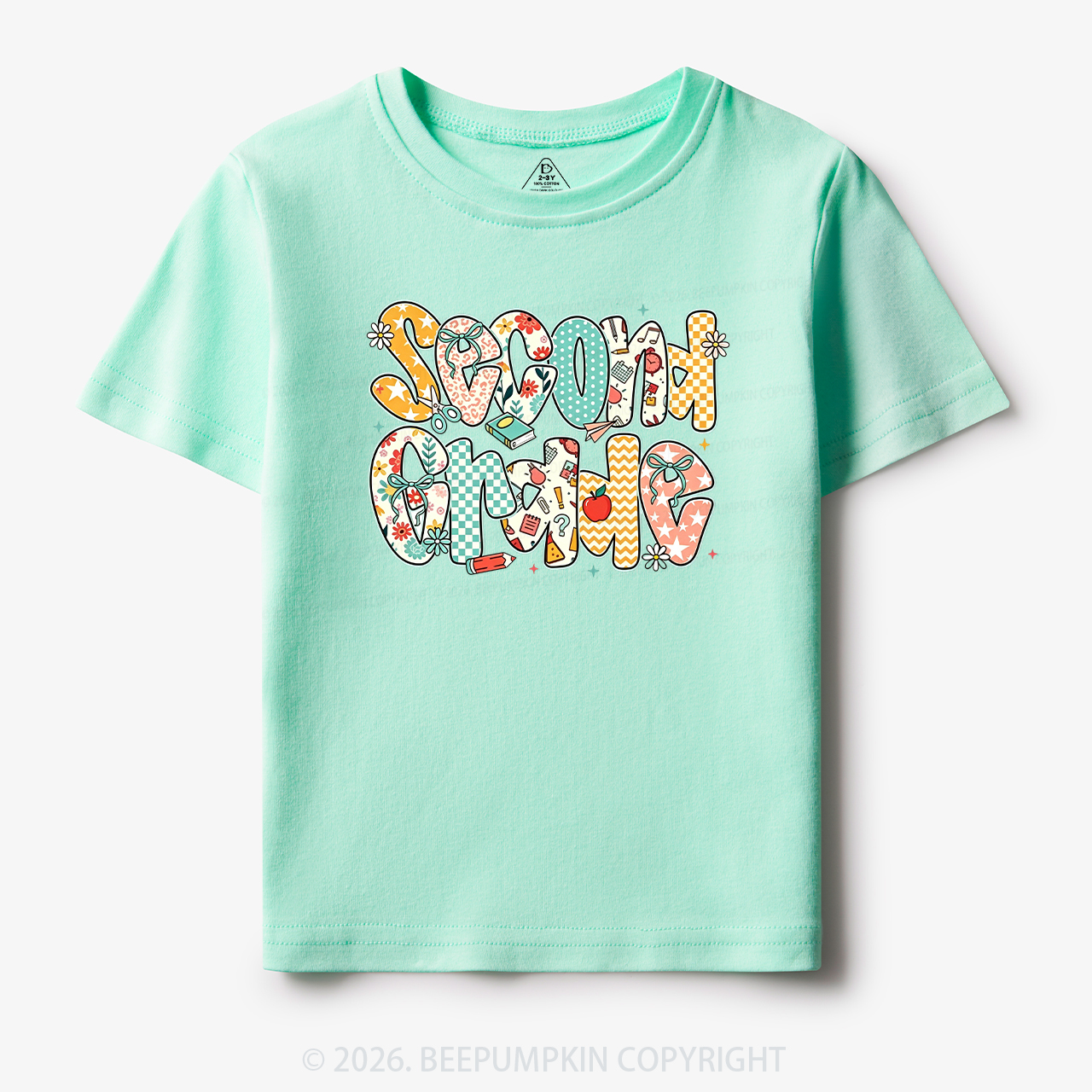 Preppy Floral Apple Pre-k 1st/2nd/3rd/4th Grade Toddler&Kid's Tees