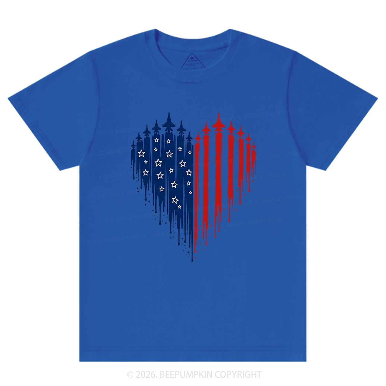 Patriotic 4th Of July American Flag Heart T-Shirts