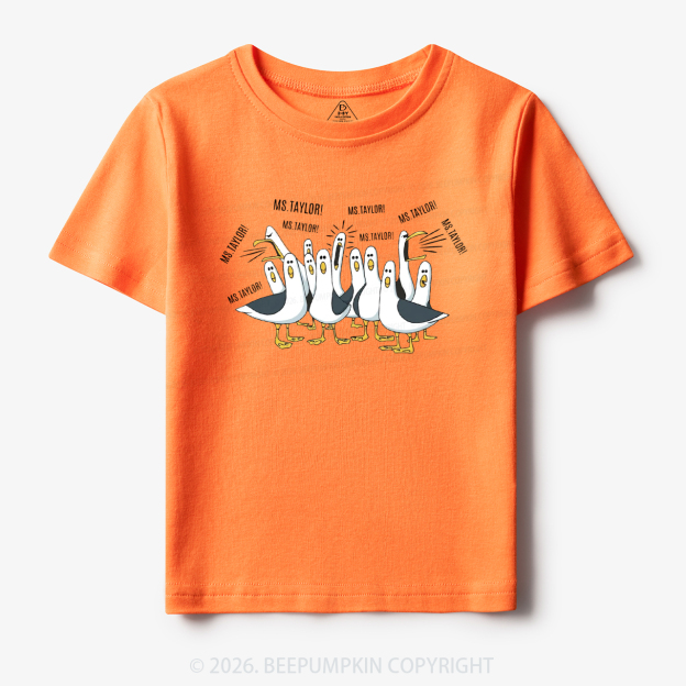 Personalized Teacher Name Seagulls Funny Toddler&Kid's Tees