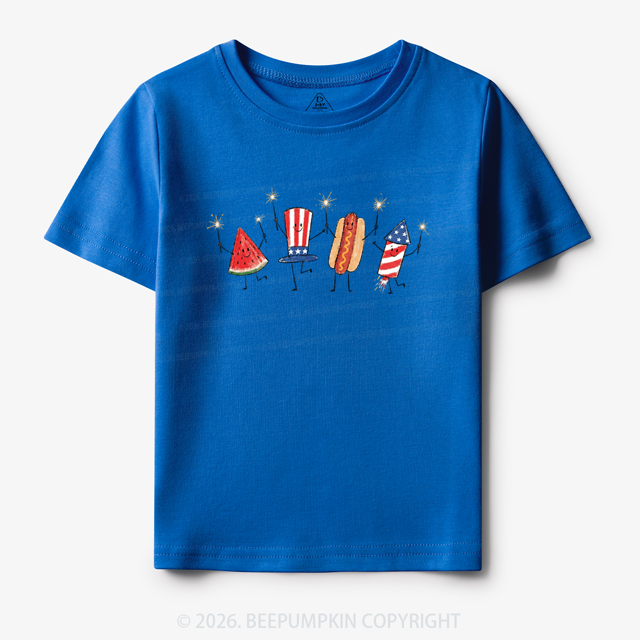 Patriotic Watermelon Hotdog Firework American Toddler&Kid's Tees