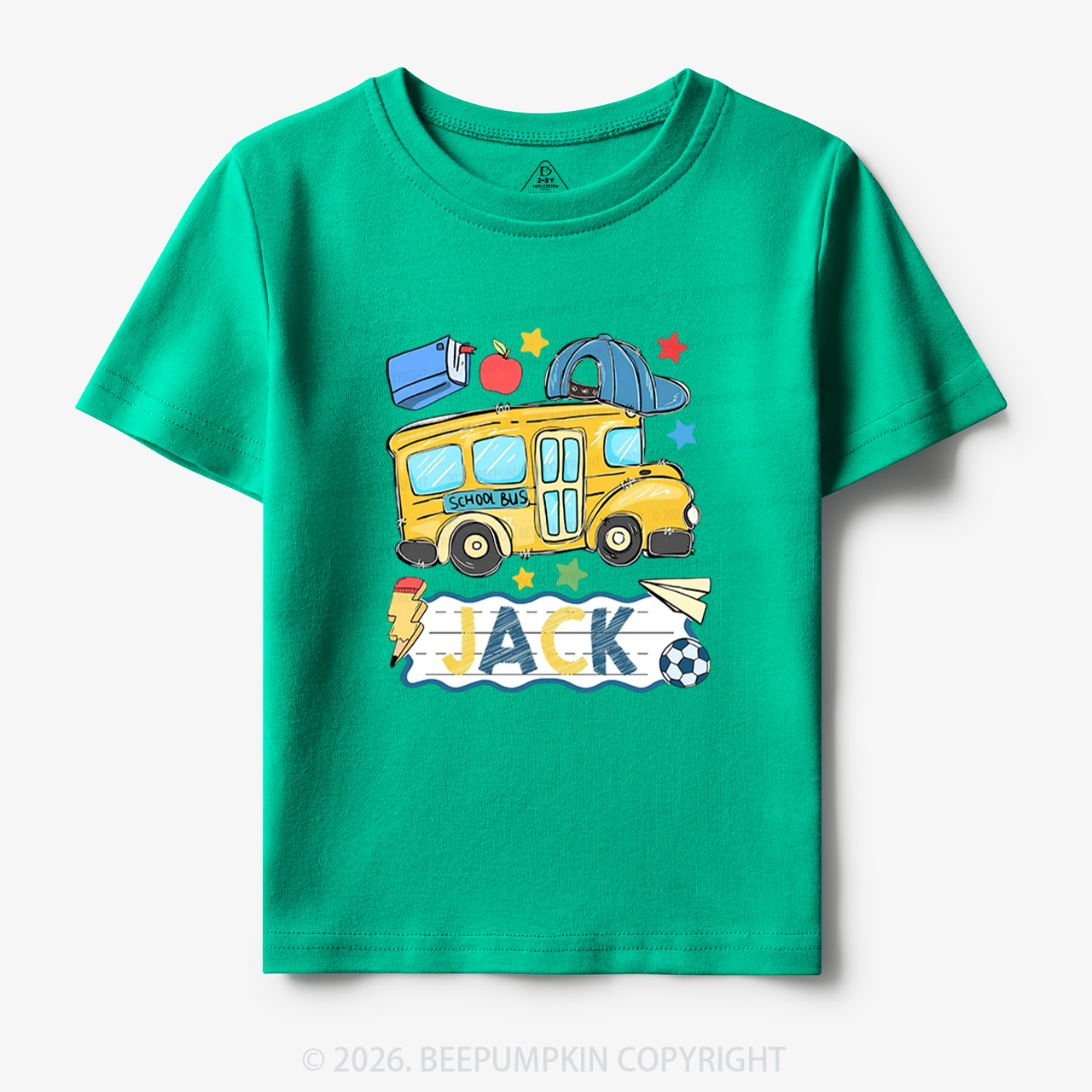 Personalized Name School Bus Back To School Toddler&Kid's Tees