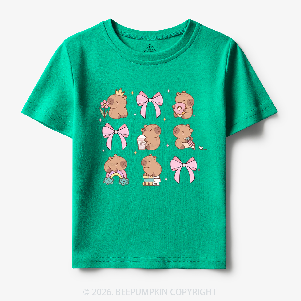 Capybara Cute Back to School Funny Animal Toddler&Kid's Tees