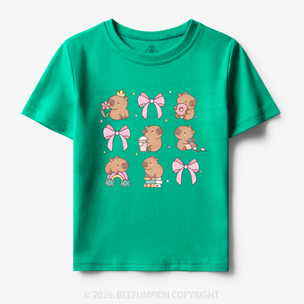Capybara Cute Back to School Funny Animal Toddler&Kid's Tees