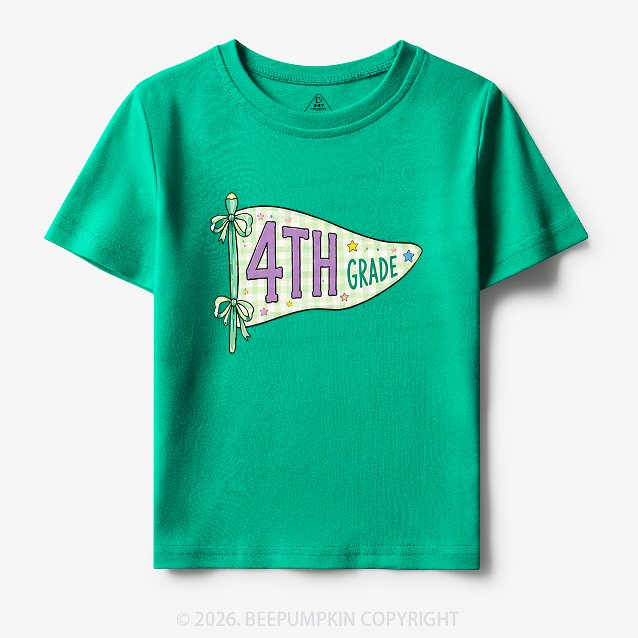 Personalized Back to School Pennant Bow Pastel Toddler&Kid's Tees