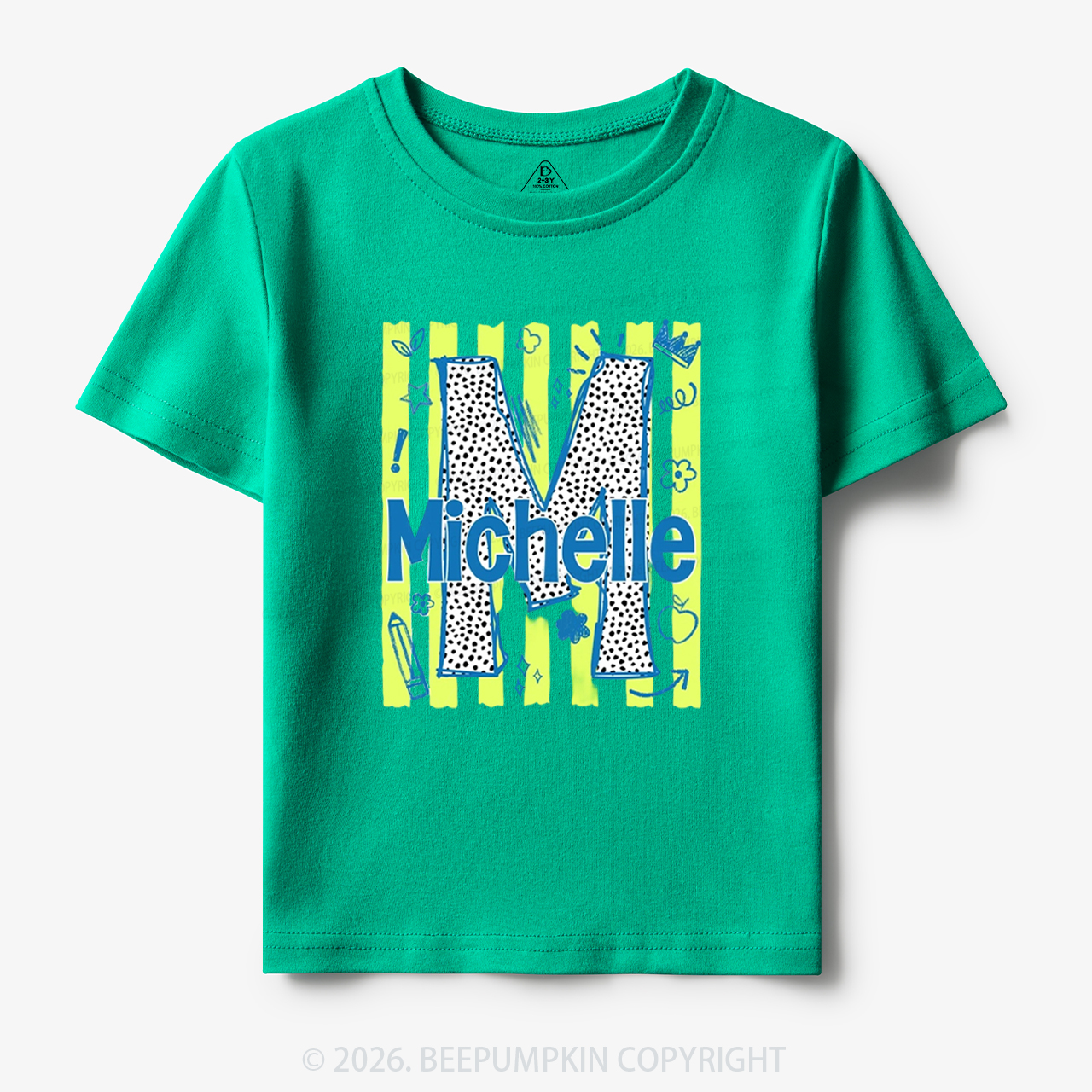 Personalized Name Alphabet Doodle Toddler&Kid's Tees