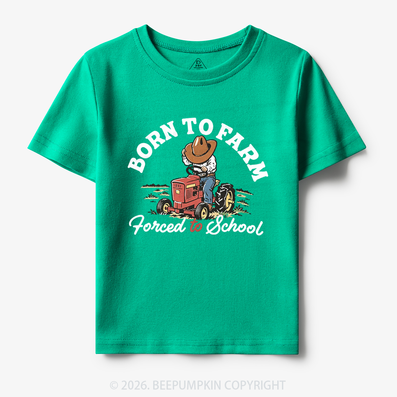  Born to Farm Forced to School Tractor Cowboy Toddler&Kid's Tees