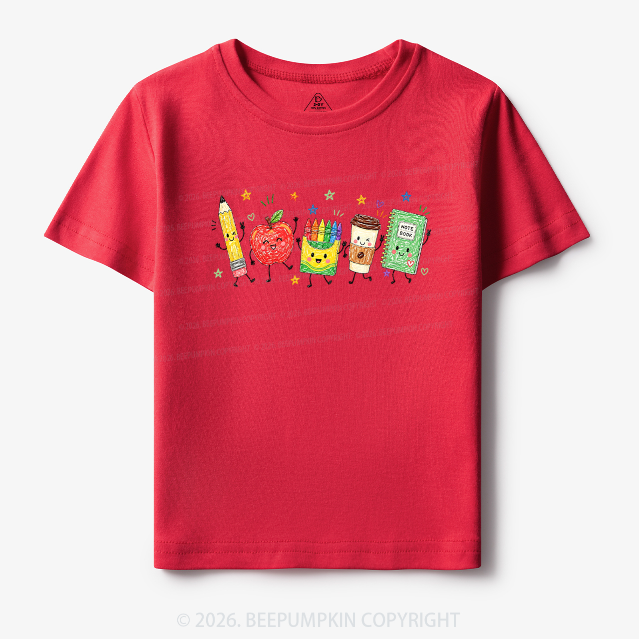 Cute Crayon Apple Pencil Notebook Toddler&Kid's Tees