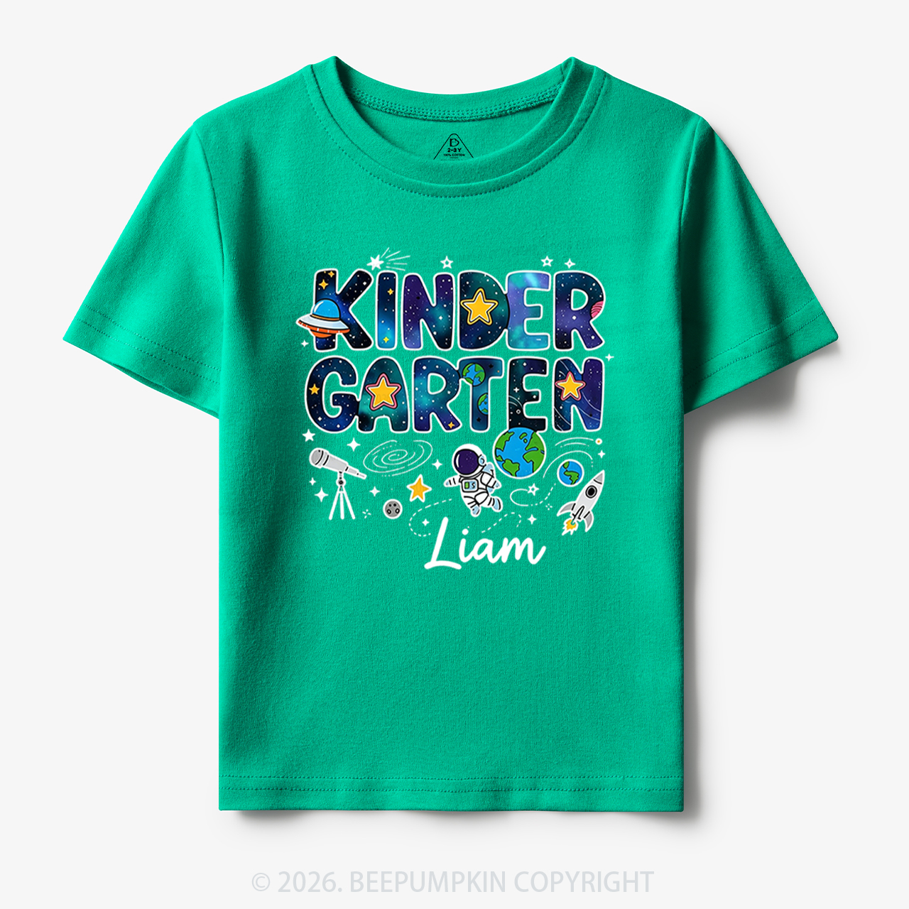 Personalized First Day of Kindergarten Outer Space Toddler&Kid's Tees