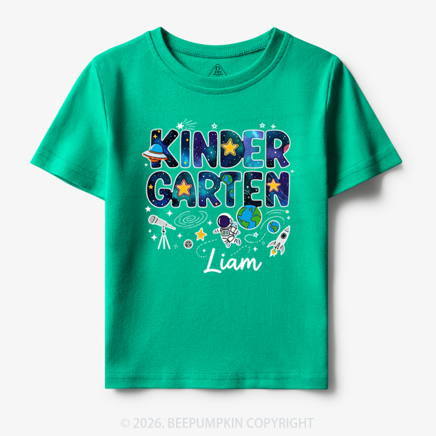 Personalized First Day of Kindergarten Outer Space Toddler&Kid's Tees
