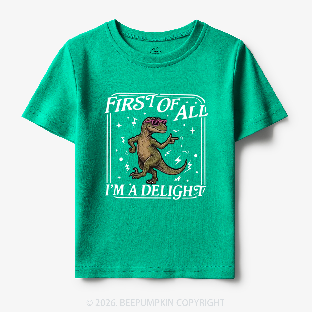 First of All I'm a Delight Funny Dinosaur Toddler&Kid's Tees