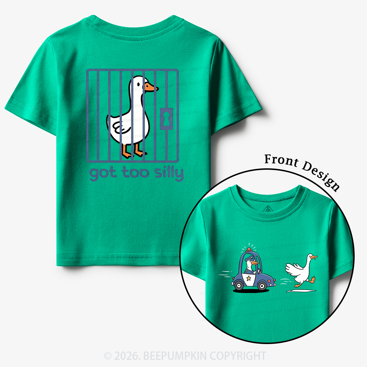 Silly Goose Got Too Silly Funny Animal Toddler&Kid's Tees