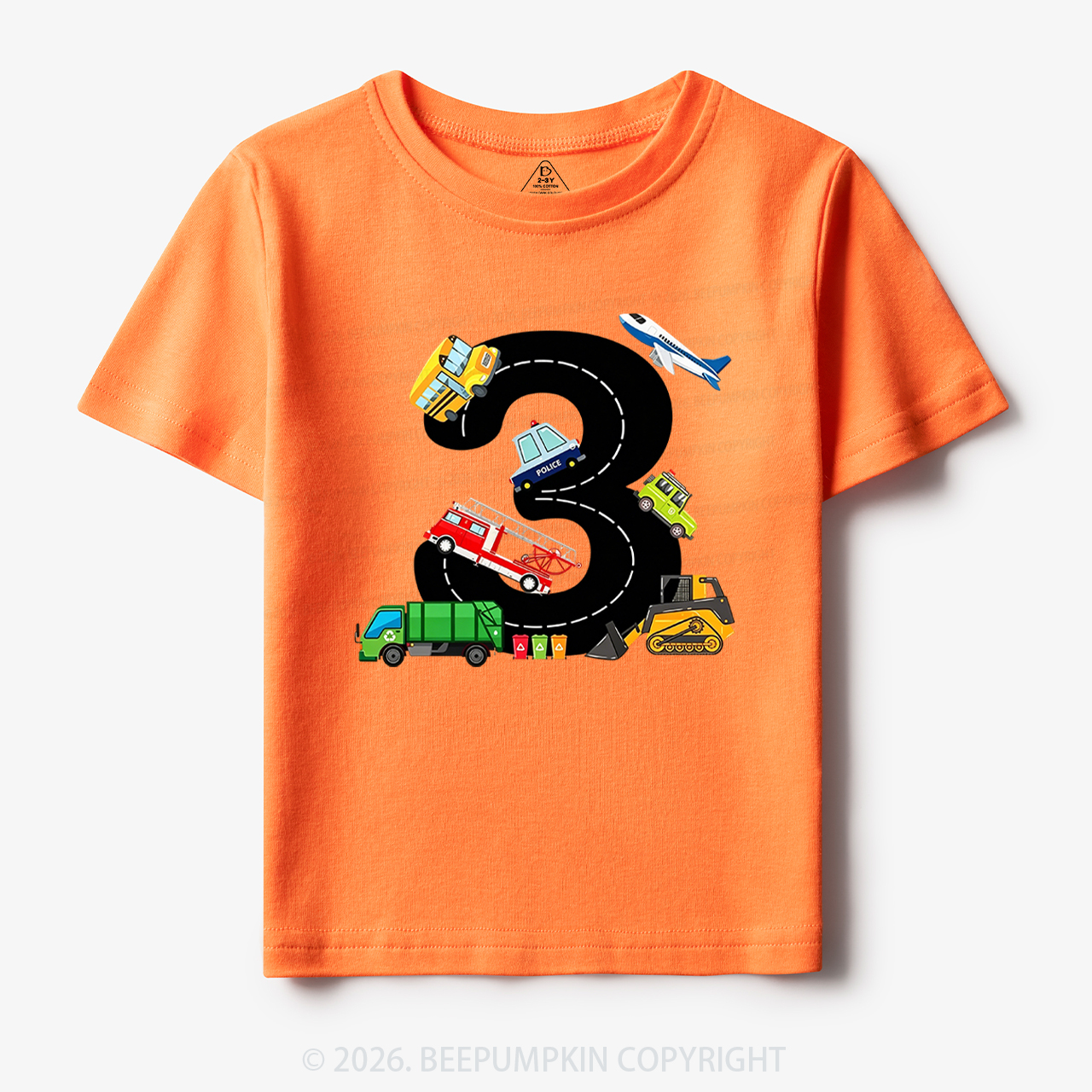 Personalized Transportation Helper Vehicles Birthday Toddler&Kid's Tees