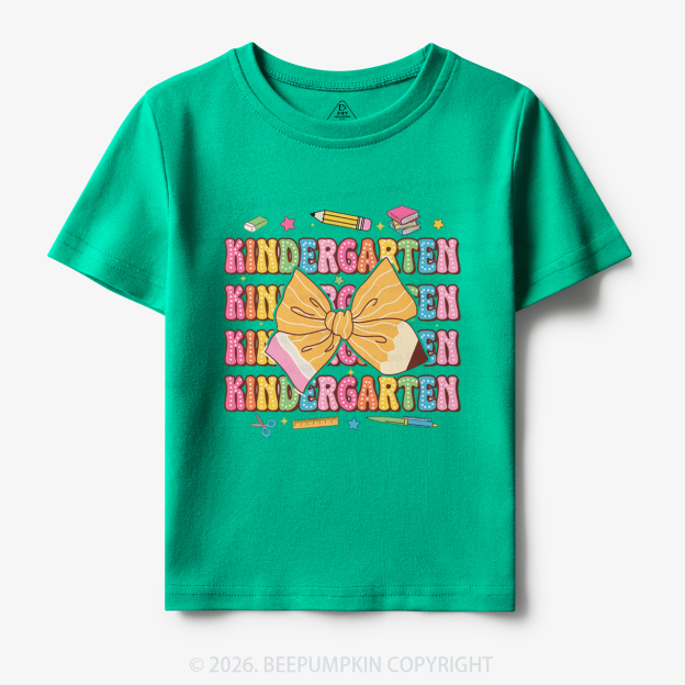 Kindergarten Pencil Coquette Bow Back To School Toddler&Kid's Tees