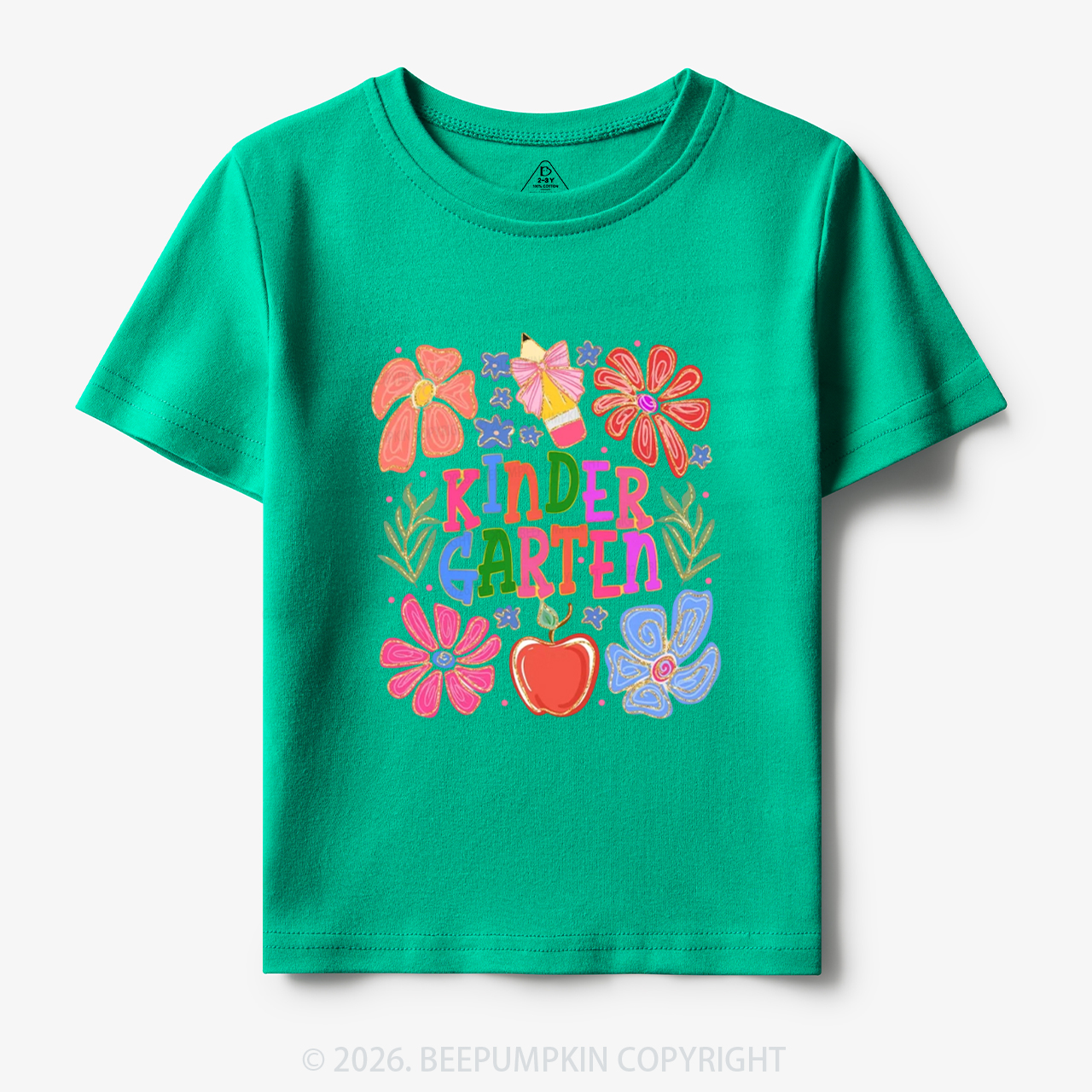 Personalized Kindergarten Colorful Floral Toddler&Kid's Tees