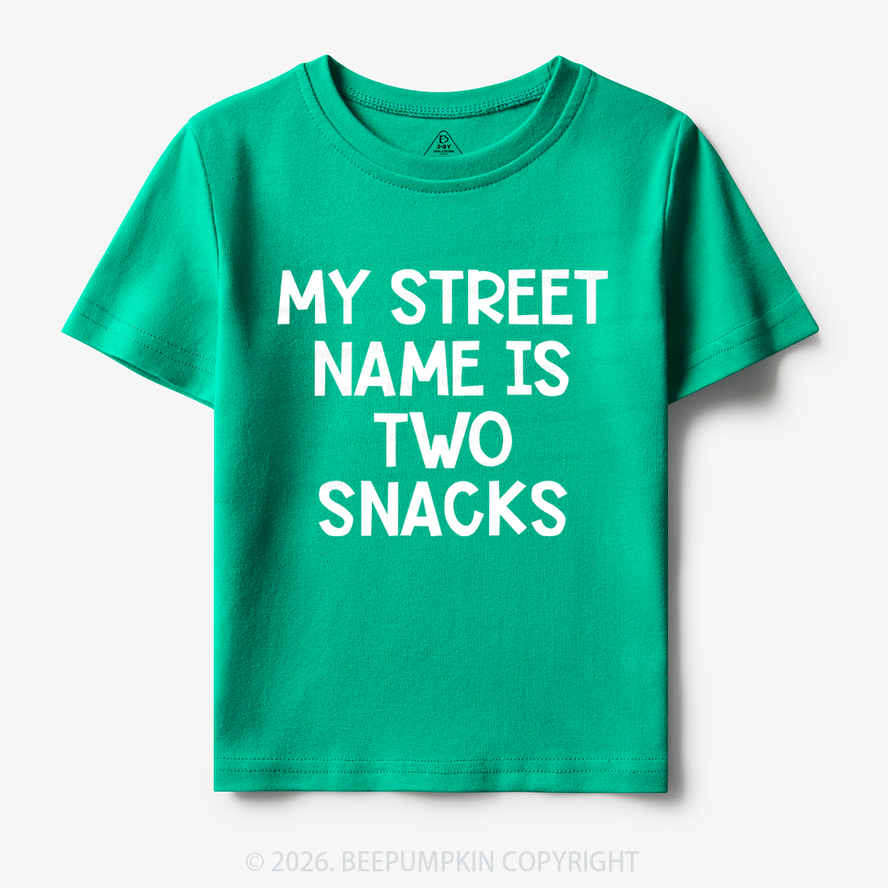 My Street Name Is Two Snacks Kids Shirt 7