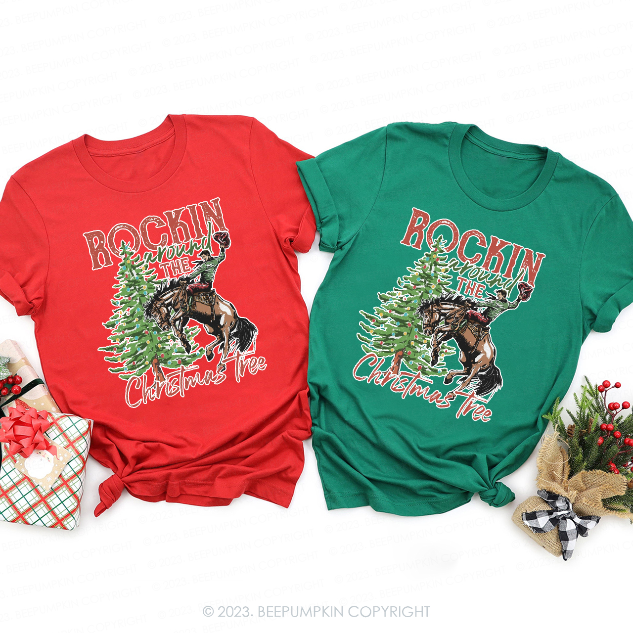 Rocking Around The Christmas Tree Family Matching Shirts