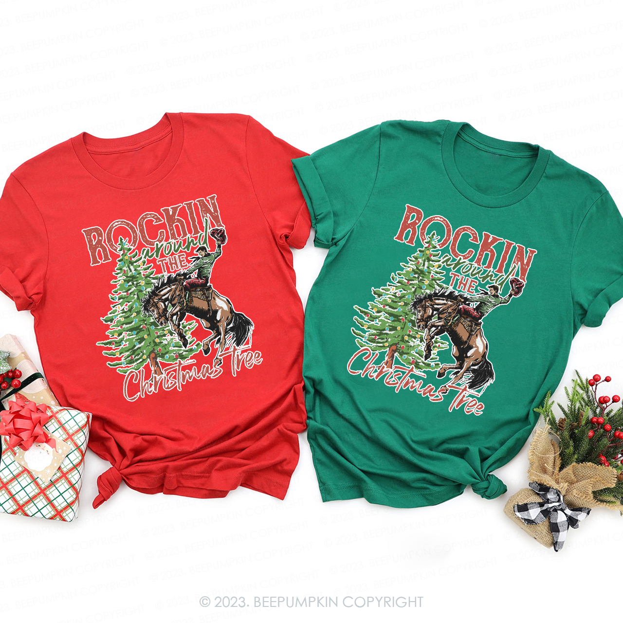 Rocking Around The Christmas Tree Family Matching Shirts