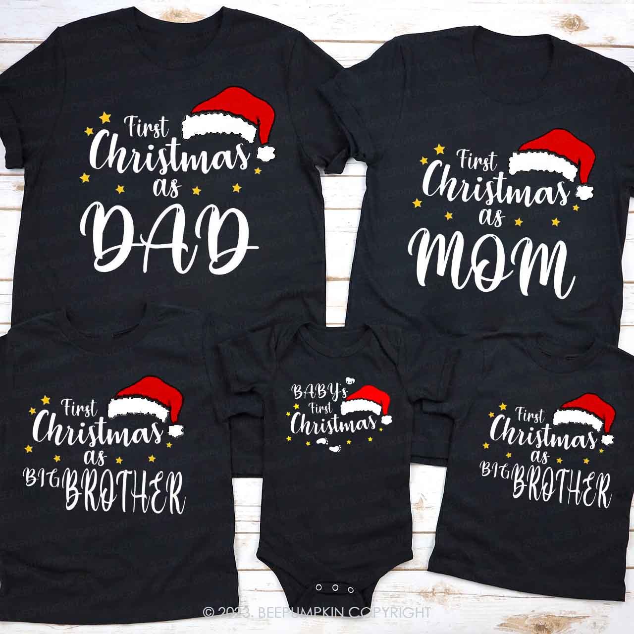 Custom First Christmas As Family Matching Shirt Beepumpkin