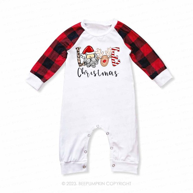 Love Christmas Santa Elk Family Matching Pajamas Beepumpkin