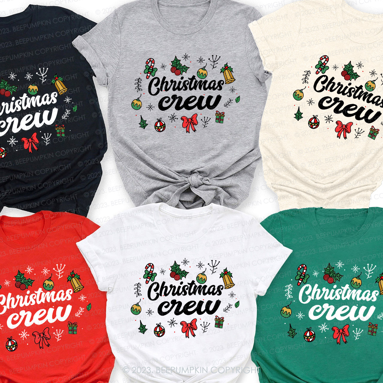 Christmas Crew Holiday Matching Shirts Beepumpkin