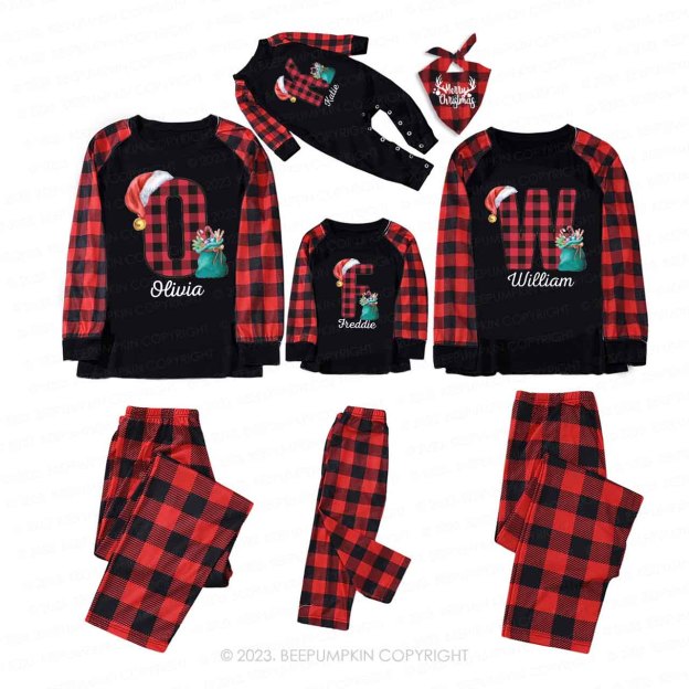 Funny Monogrammed Christmas Family Matching Pajamas Beepumpkin