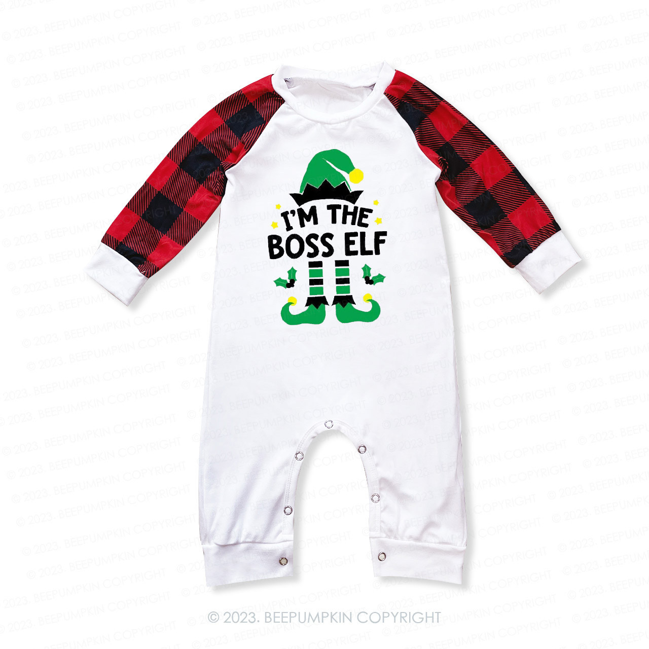 Christmas green elf Family Matching Pajamas Beepumpkin