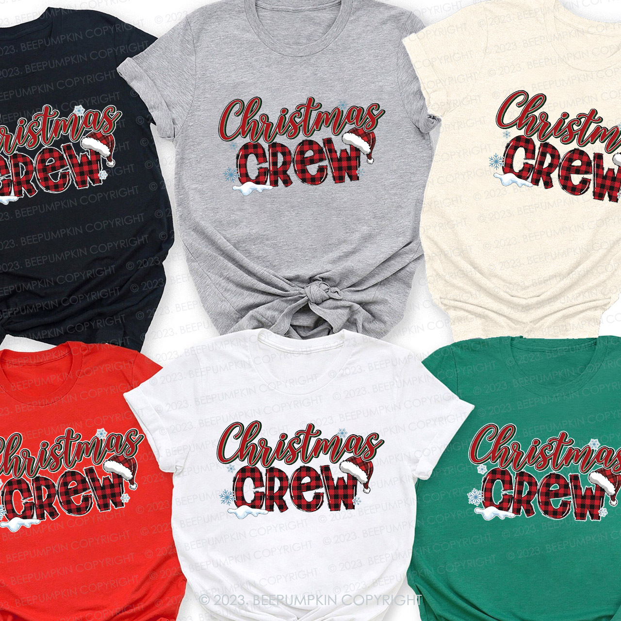 Christmas Crew Plaid Merry Christmas Matching Shirts Beepumpkin