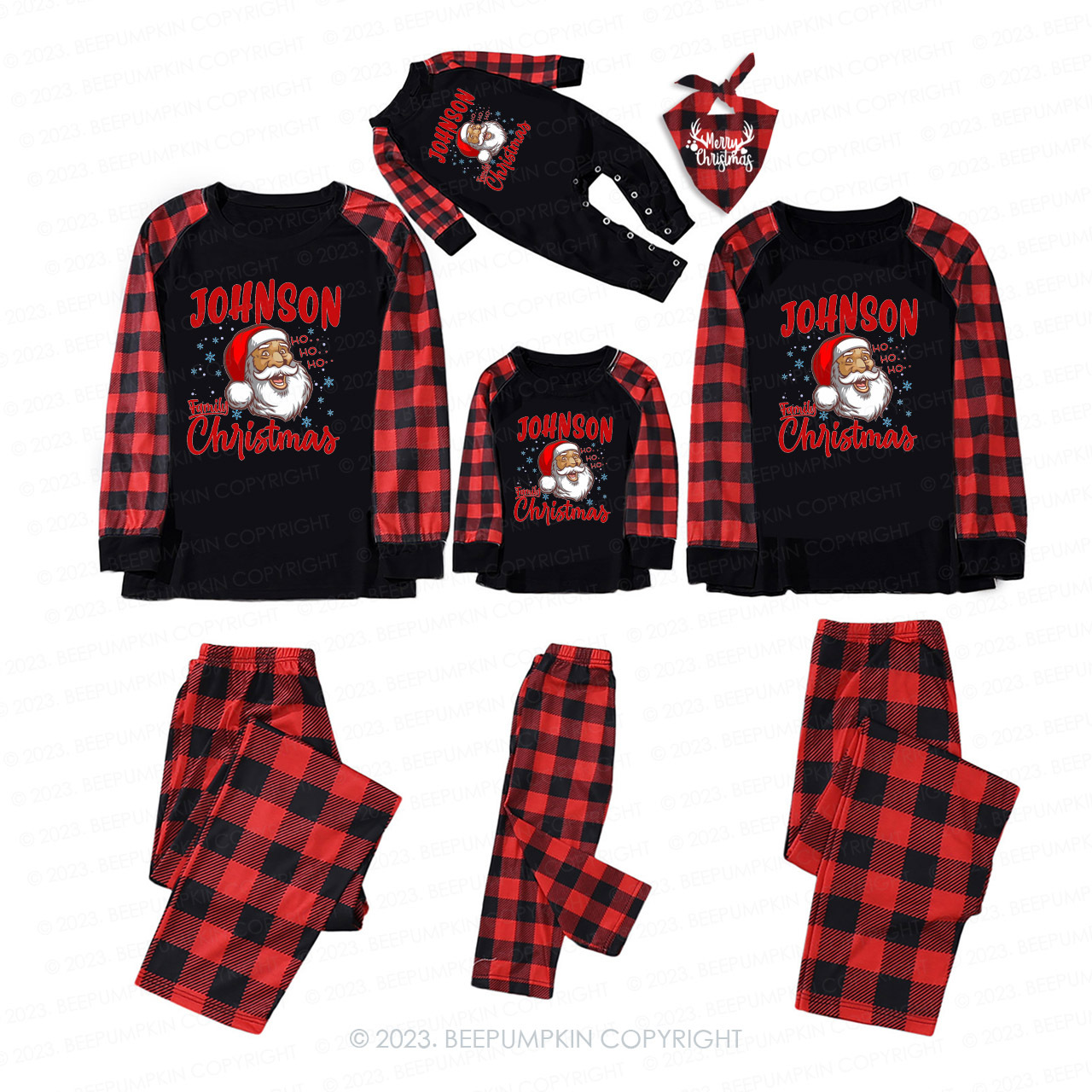Santa Claus Jonhson Family Matching Pajamas Beepumpkin