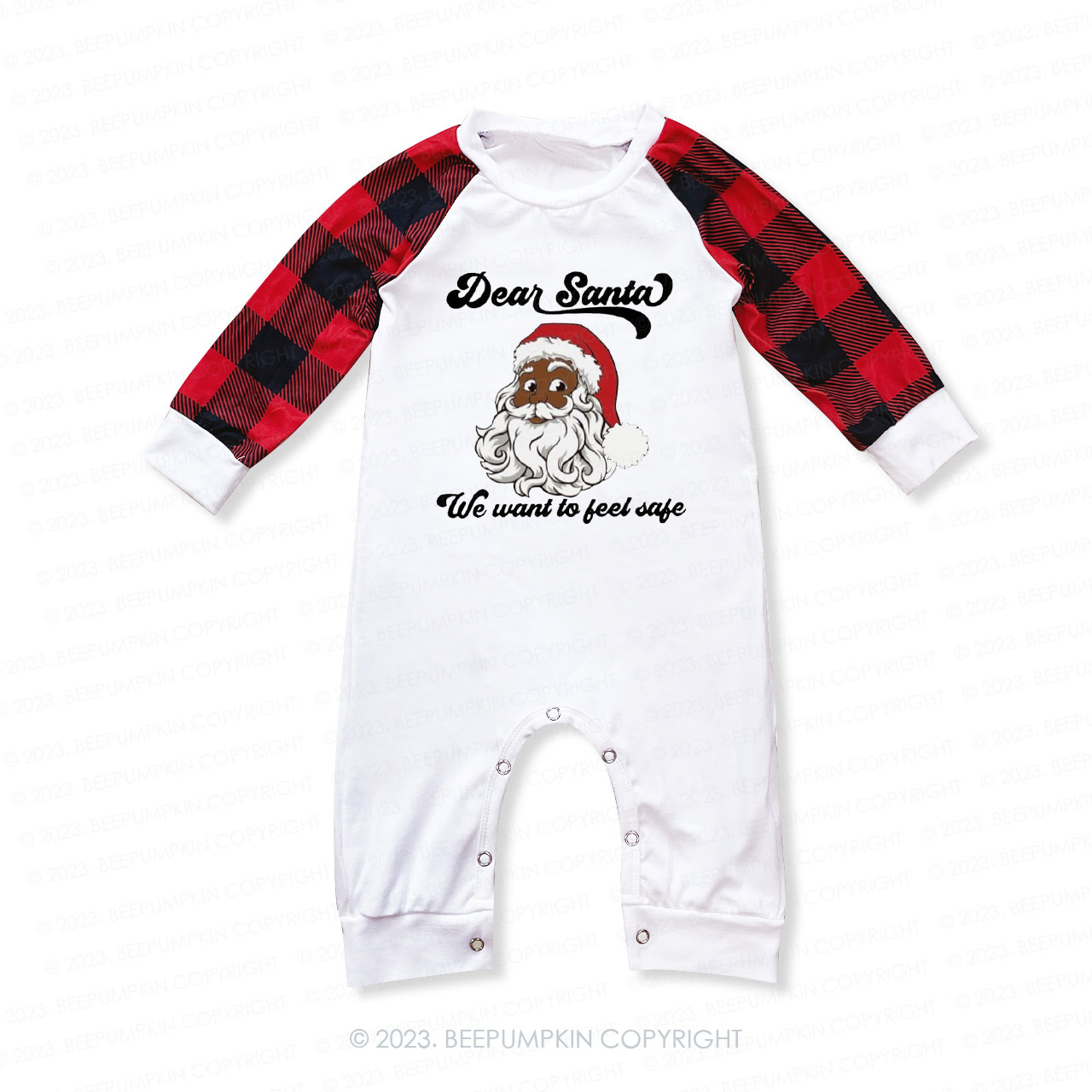 Personalized Dear Santa Black Family Christmas Pajamas Beepumpkin