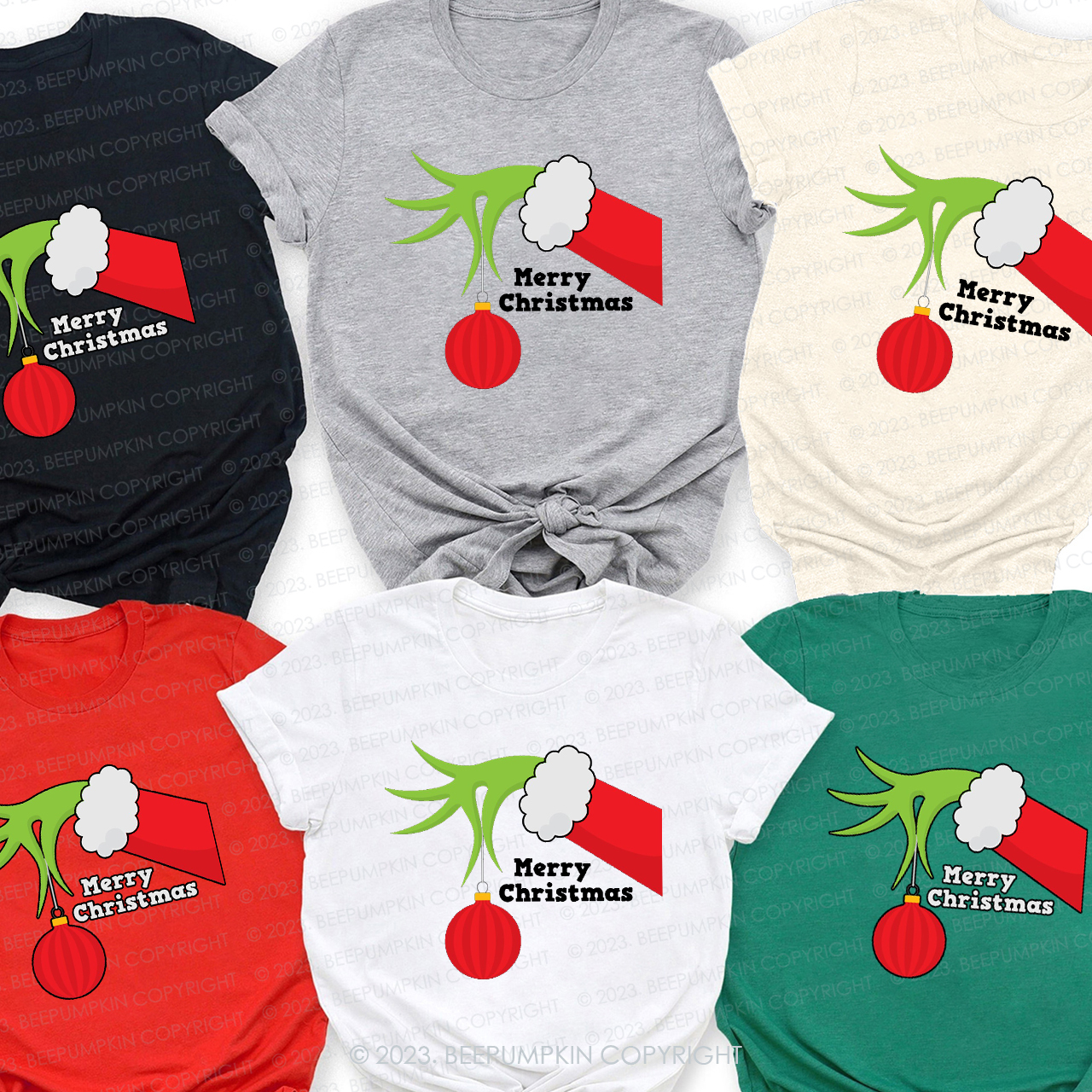 Merry Christmas Classic Matching Family T-Shirt Beepumpkin