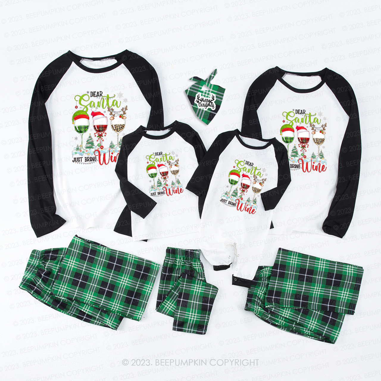 Funny Christmas Wine Glasses Christmas Tree Pajamas For Family Beepumpkin