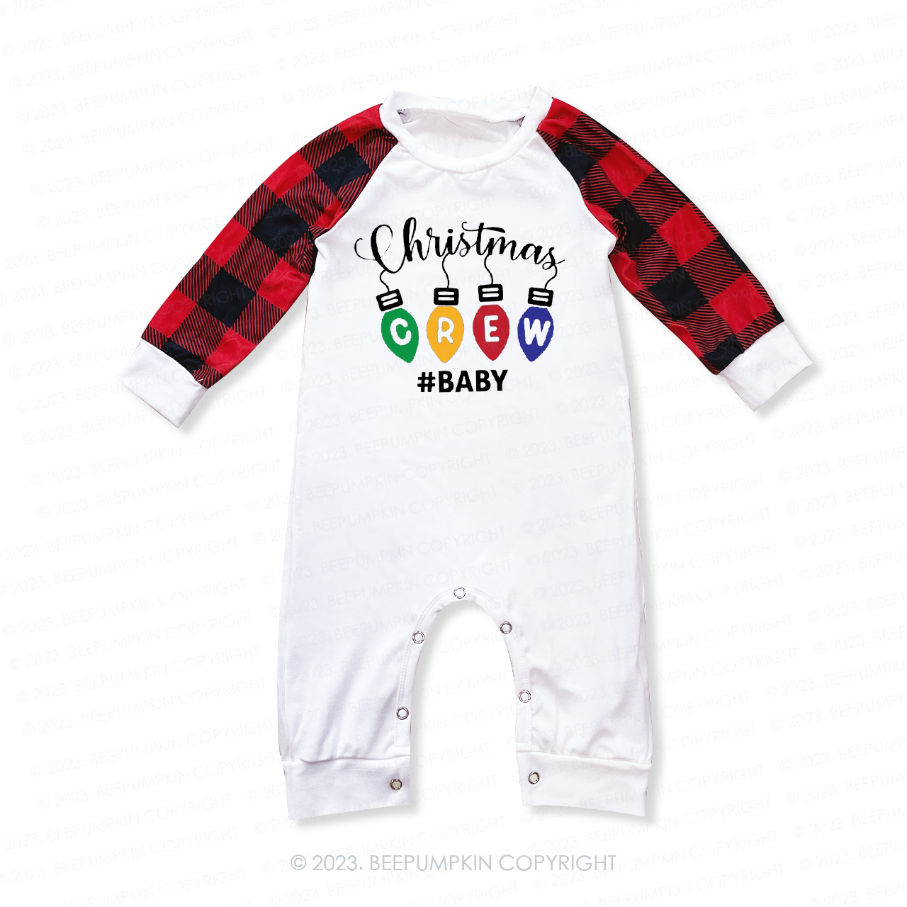 Personalized Christmas Crew Lights Family Matching Pajamas Beepumpkin