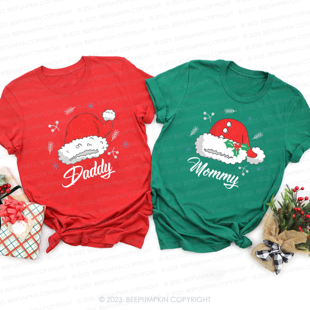 Custom Christmas Santa Claus Hat Matching Shirts Beepumpkin