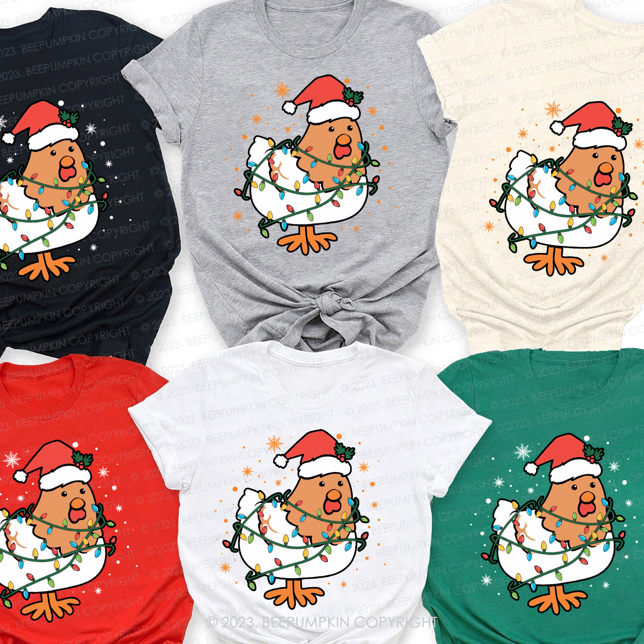 Chicken Lover Christmas Family Matching Shirts Beepumpkin