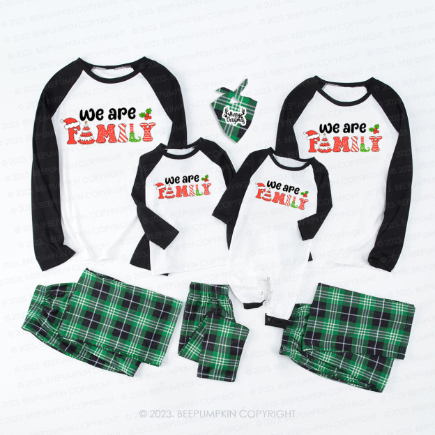 Christmas We are Family Cute Font Matching Pajamas Beepumpkin