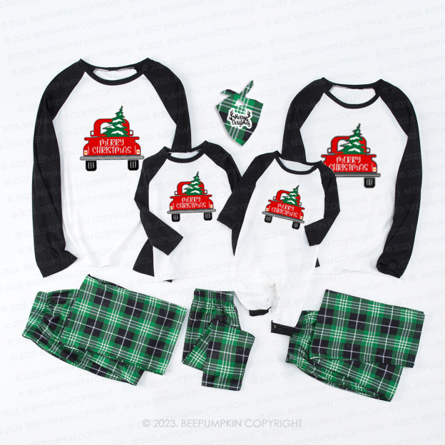 Christmas Tree in Pickup truck Family Matching Pajamas Beepumpkin