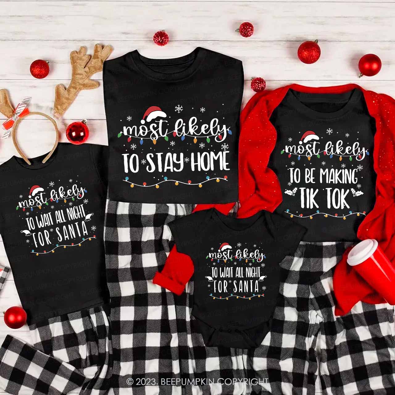 Funny Most Likely To Christmas Family Matching Shirts Beepumpkin