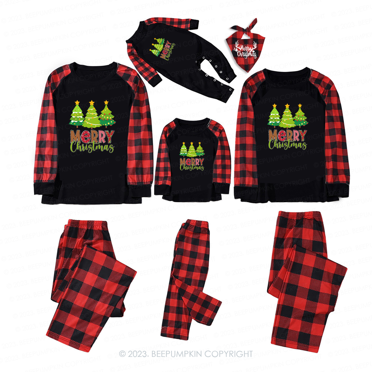 Make a Wish Under the Christmas Tree Matching Pajamas Beepumpkin