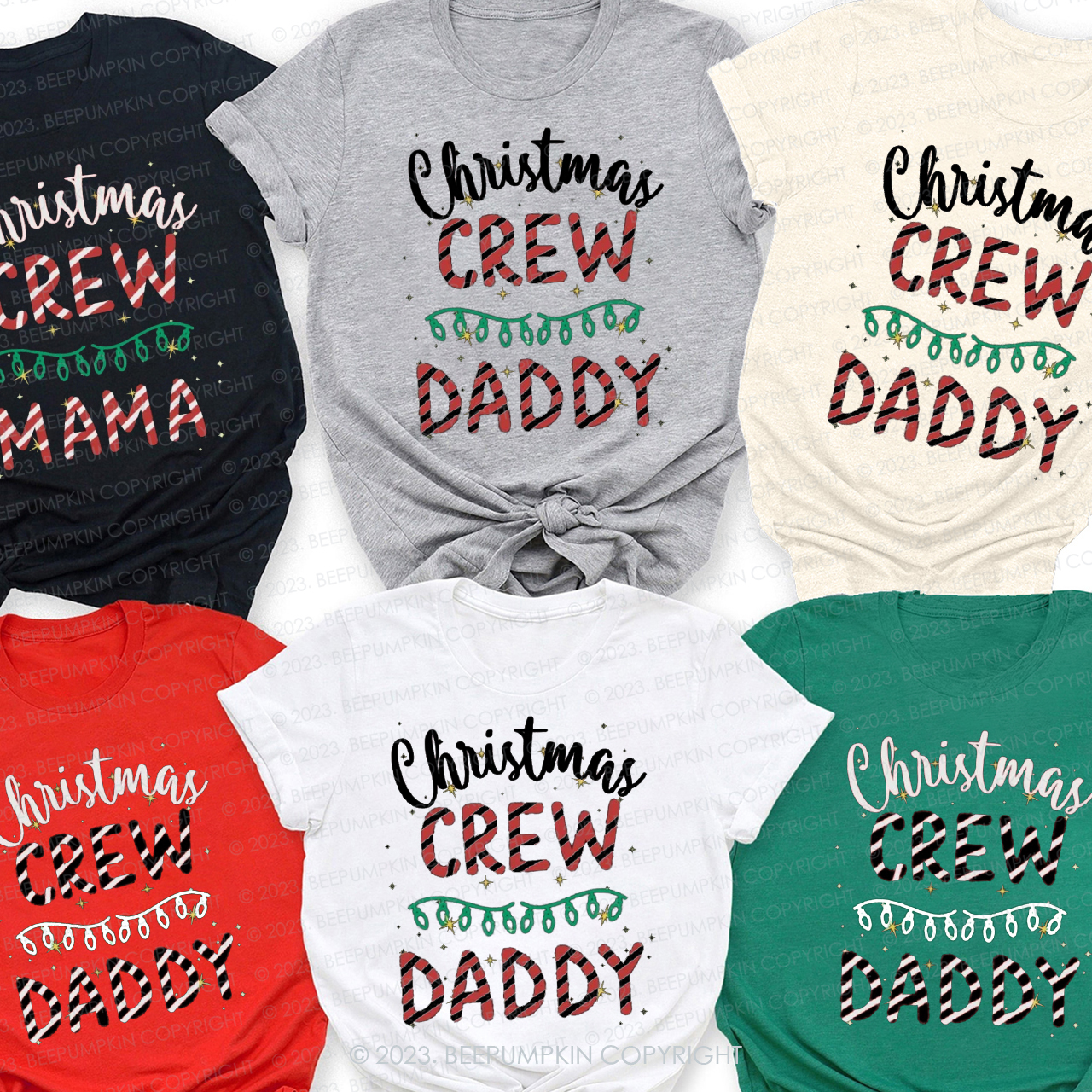 Christmas Crew Group Holiday Family Matching Tees Beepumpkin