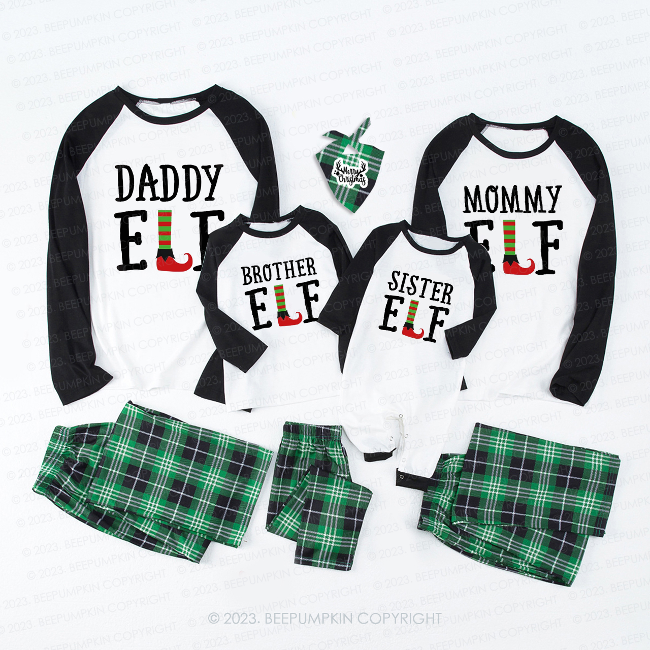 Personalised Christmas ELF Family Matching Pajamas Beepumpkin