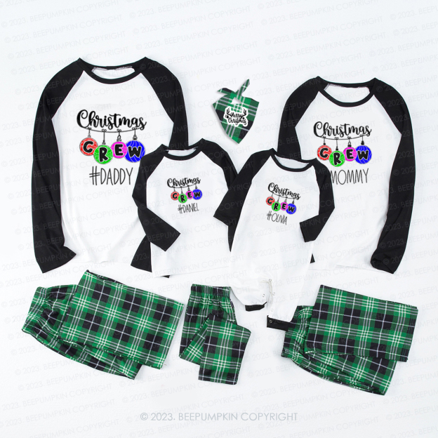 Custom Christmas Crew Lanterns Family Gifts Matching Pajamas