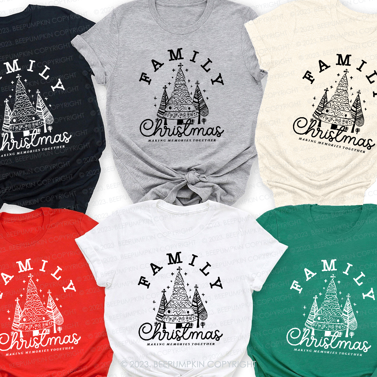 Family Christmas Tree Making Memories Together Matching Shirt