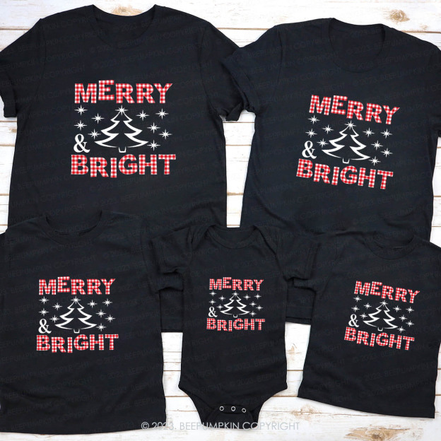 Family Christmas 2023 Bright Lighting Matching Shirts