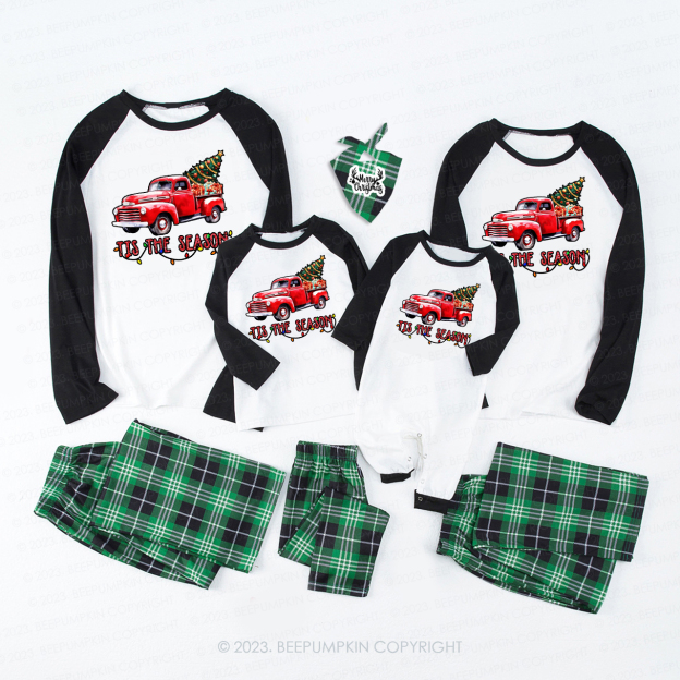 Tis the season Christmas Truck Family Matching Pajamas